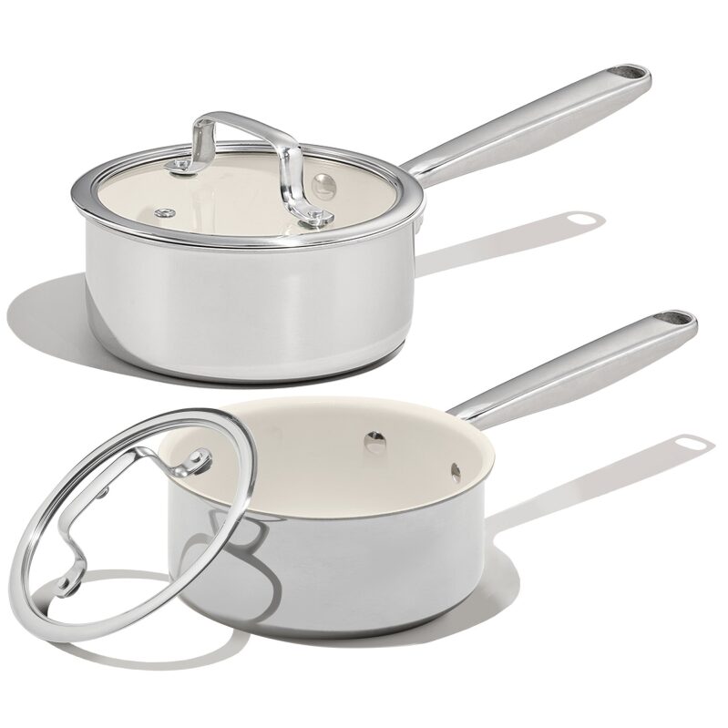 Carote 1.5QT & 3QT Tri-Ply Stainless Steel Nonstick Saucepan Set