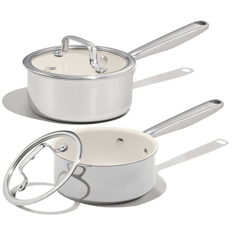 Carote 1.5QT & 3QT Tri-Ply Stainless Steel Nonstick Saucepan Set