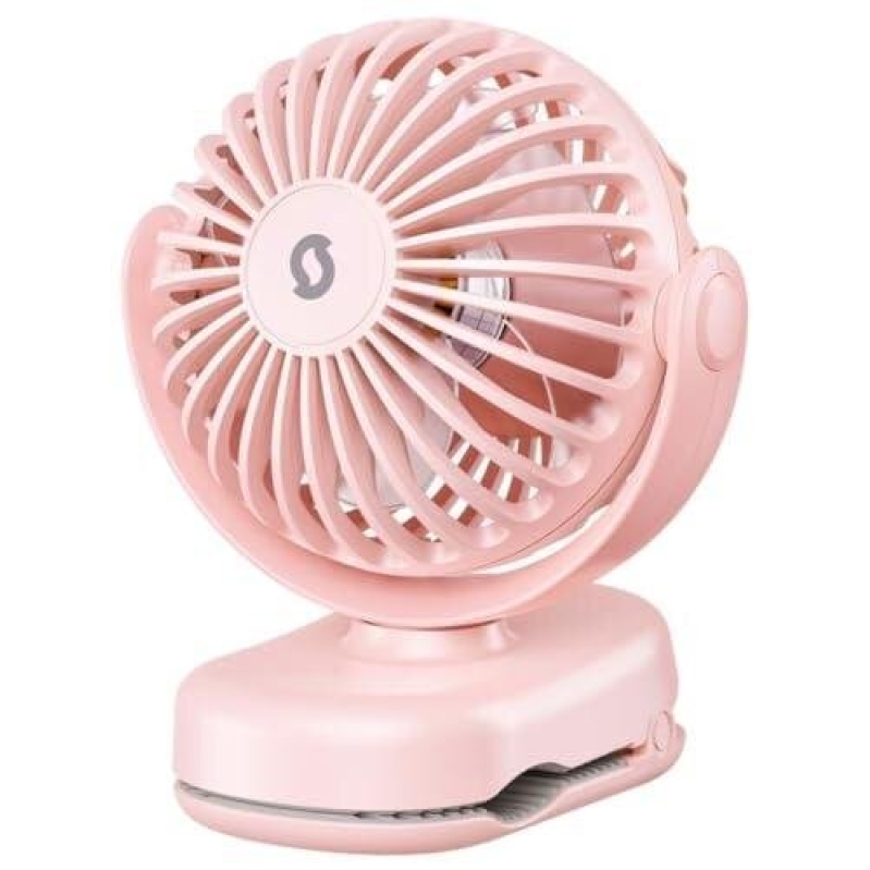 Portable Clip-on Fan with 11 Hours of Battery Life and 3 Speed Settings - Pink