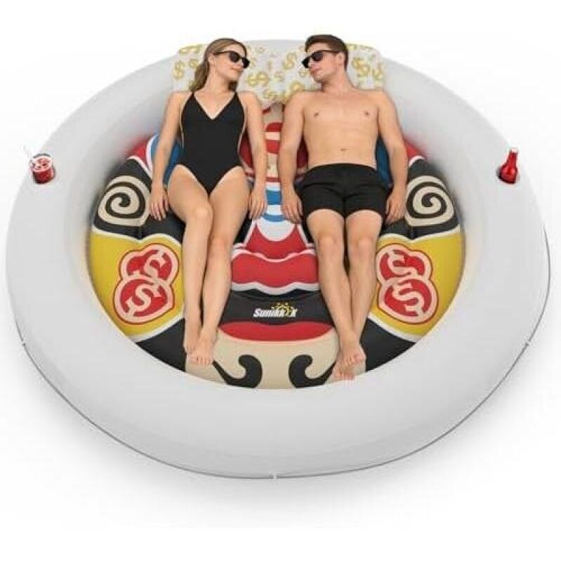 Sunikko X 73”x73” Inflatable Tanning Pool Floats Lounger Bed for Adults 40%OFF