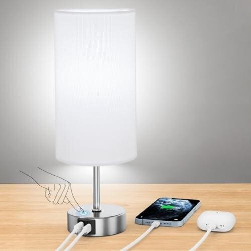 Touch Control Desk Lamp with 3 Brightness Levels, USB Charging, 6500K Bright White Light - 50% Discount