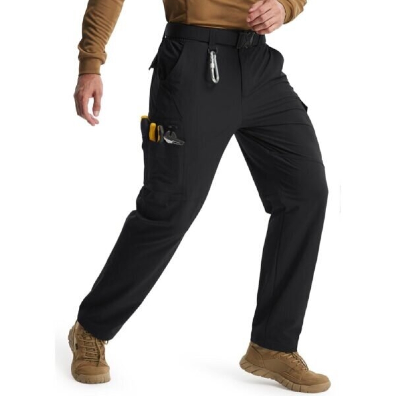 Libin Men’s Work Pants: Ultimate Outdoor Tactical Pants with 9 Pockets, Black, 32W x 30L -52% Off