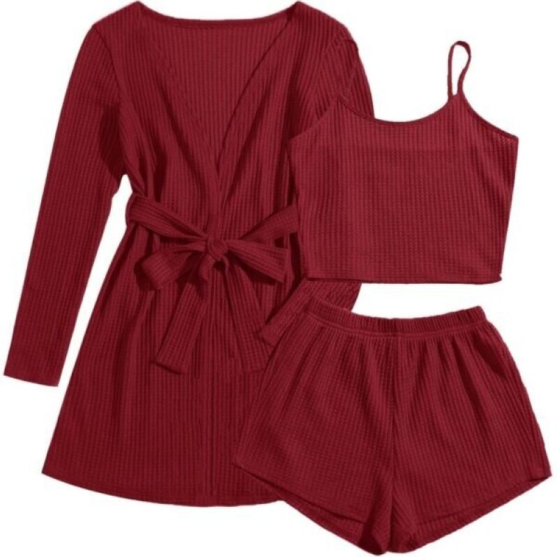 Ekouaer Women's Waffle Knit Pajama Set - Comfortable and Stylish