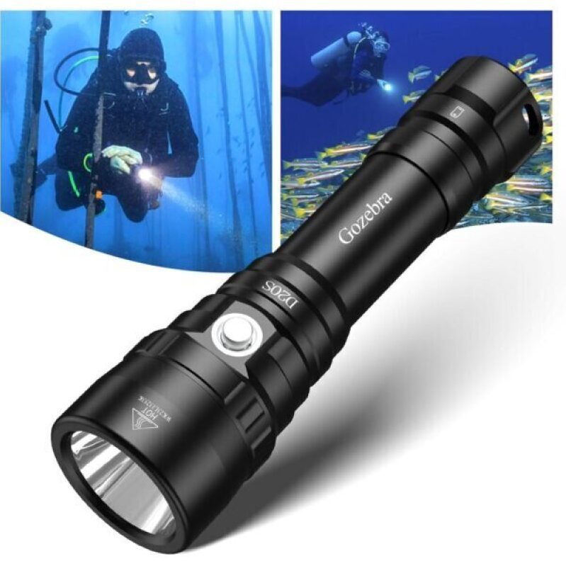 GoZebra D20S Scuba Diving Light - 2000 Lumens, IPX8 Rated, 984ft Range