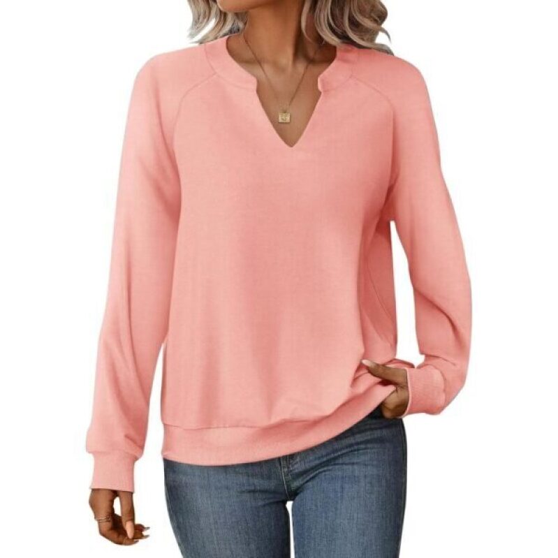 GBKB Womens Sweatshirts -45% Off, Pink V-Neck Pullover