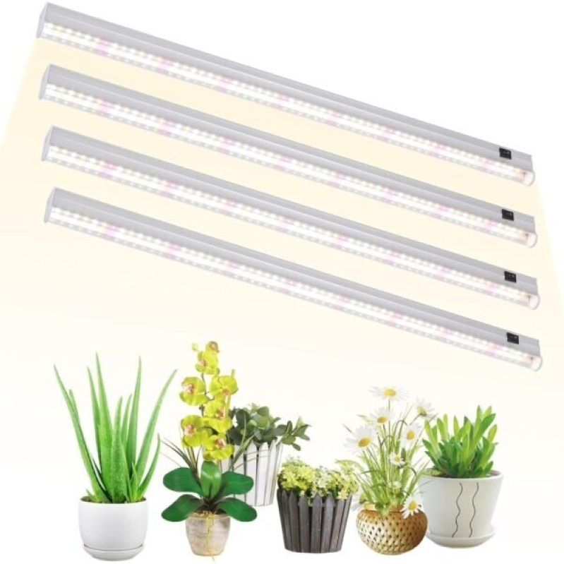 DingChen T5 Grow Lights - 2FT 60W Full Spectrum for Indoor Plants, 4 Pack