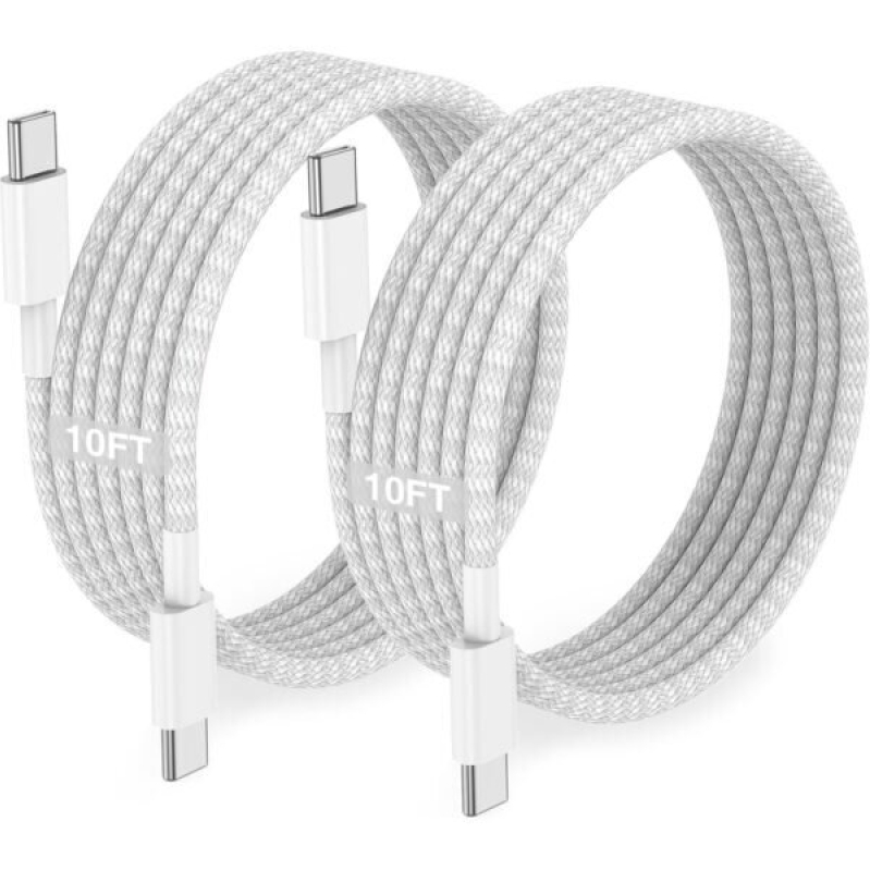 Long USB C to C Fast Charger Cable 10ft, 60W Type C to C Fast Charging Cord for Multiple Devices
