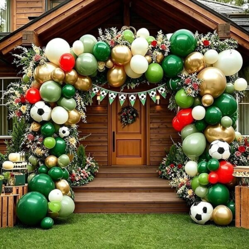 Soccer Balloon Garland Arch - Festive Soccer Theme Decorations