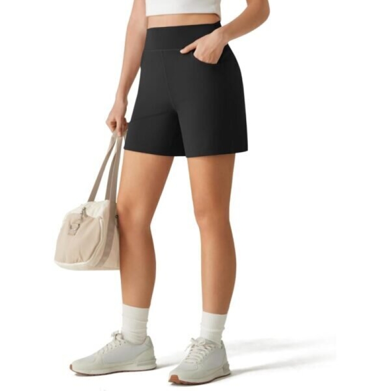 G4Free High Waisted Loose Fit Summer Casual Sports Shorts - Black, M