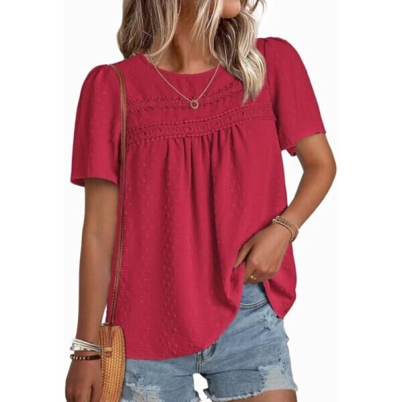 NORACO Women's Summer Bohemian Blouse - Red XL