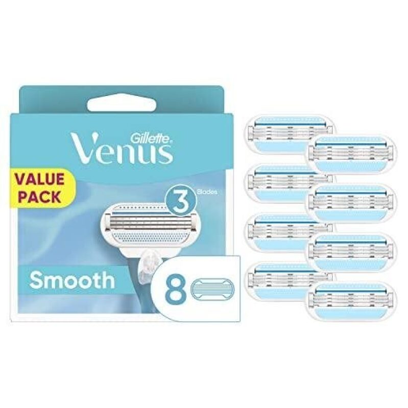 Gillette Venus Razor Blades for Women, 8 Count, Smooth Pack