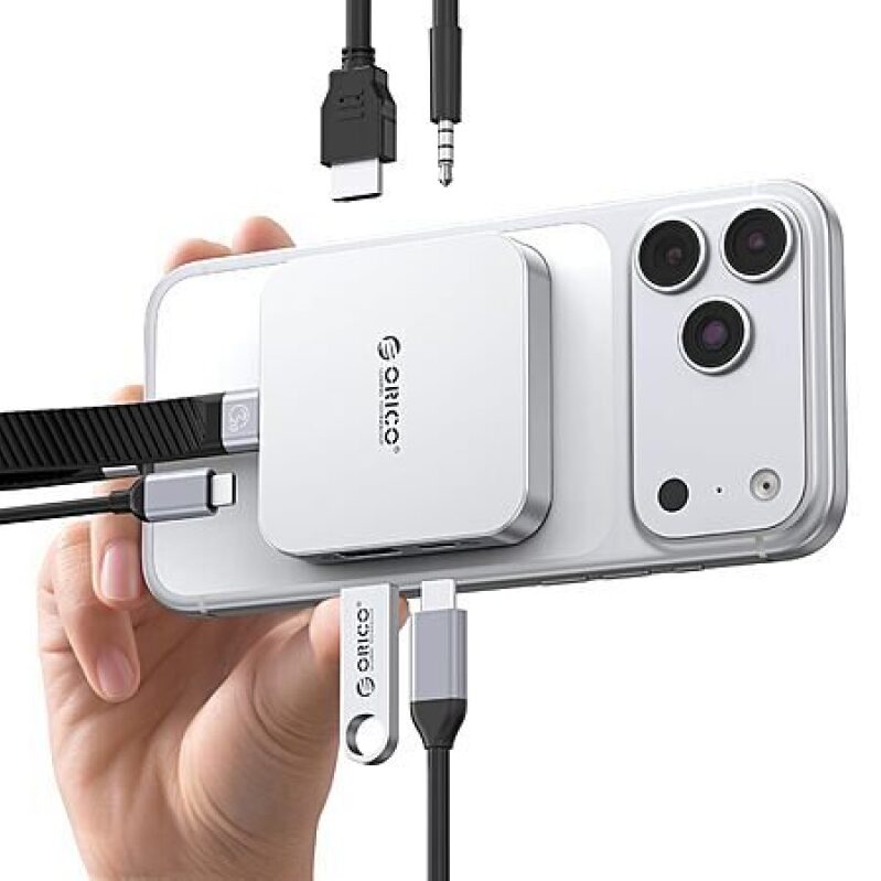 ORICO 6-in-1 10Gbps Magnetic M.2 NVMe USB-C SSD Enclosure - Ultimate Multi-functional Hub