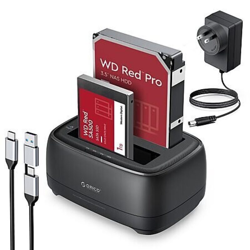 Affordable ORICO 2-Bay HDD & SSD Docking Station - High-Speed Cloning & Data Transfer