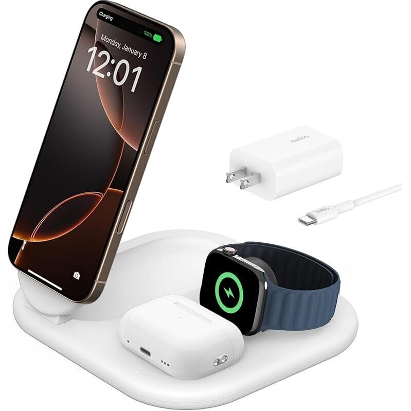 MagSafe-Compatible 3-in-1 Charger for iPhone, AirPods, and Apple Watch