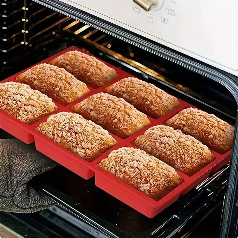 8-Cavity Mini Silicone Loaf Pan for Baking - Nonstick, Oven Safe Bakeware