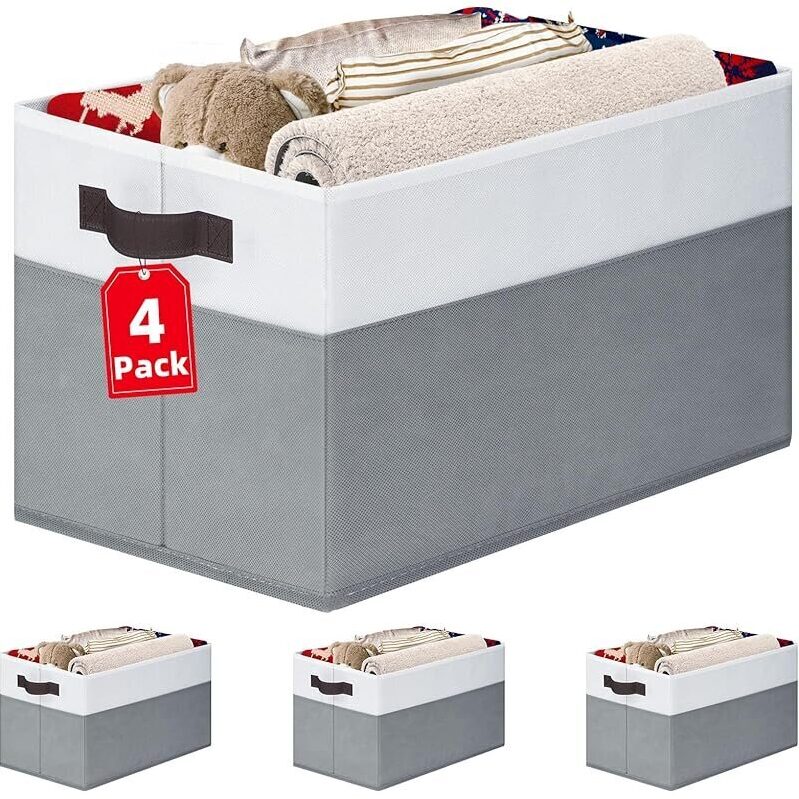 4pk Large Storage Baskets for Shelves - Organize Your Home Efficiently