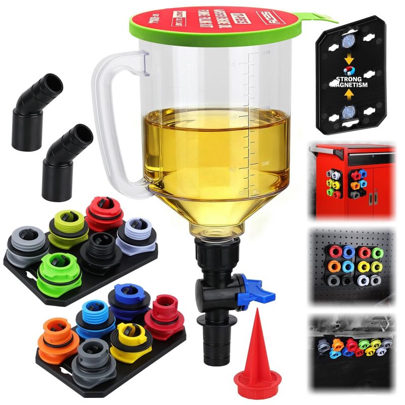 18-Piece Engine Oil Funnel Kit - Versatile and Reliable Oil Changing Tool