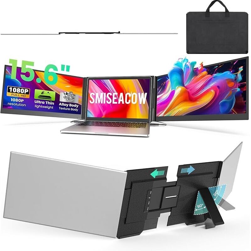 Smiseacow P7 15.6-in FHD Ultra-Slim Triple Laptop Screen Extender