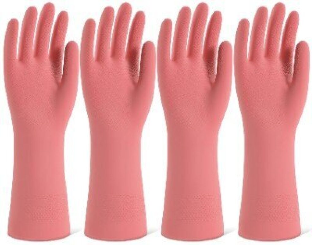 SIFANGKE Household Rubber Cleaning Gloves, 4 Pairs