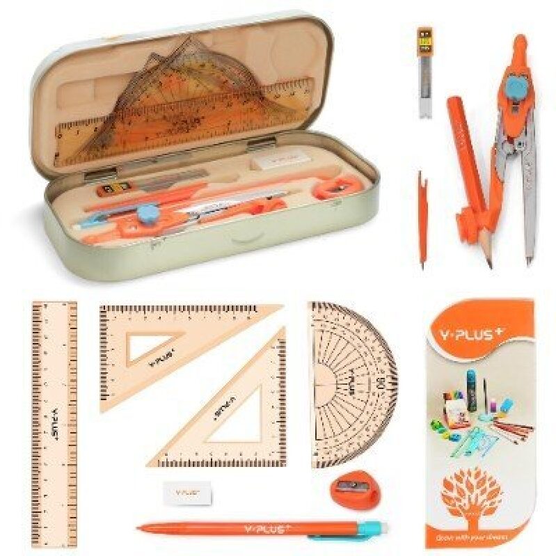 Complete Student Geometry Kit - 12 Essential Tools