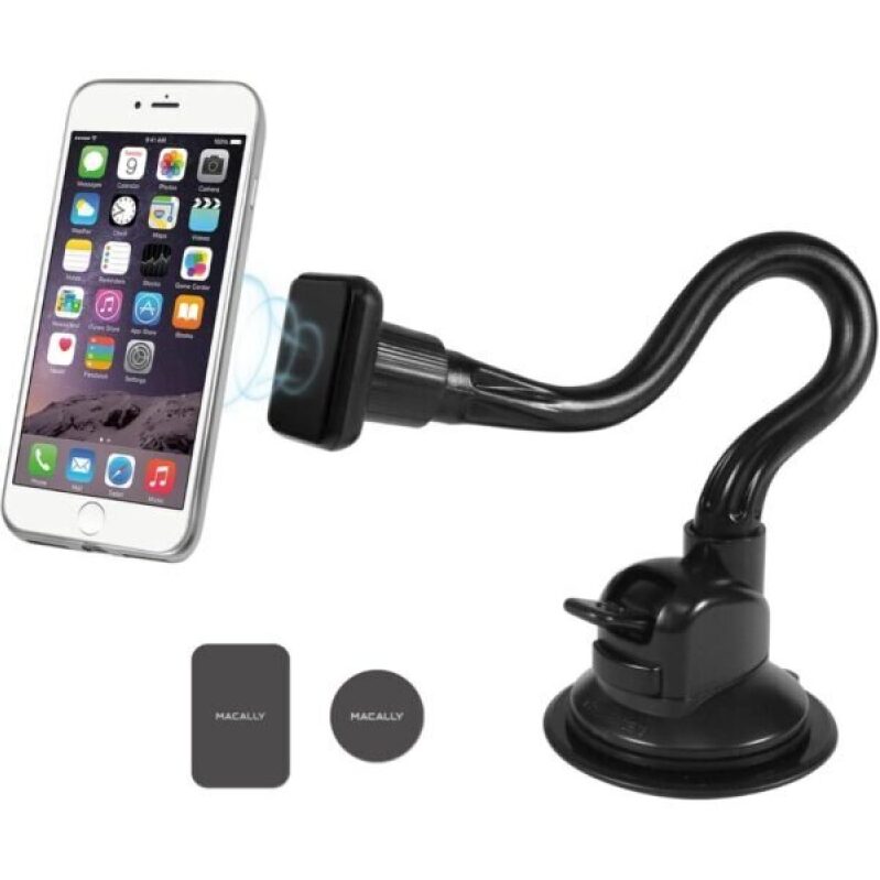Macally Windshield Phone Mount for Car - Magnetic Suction Cup with 8