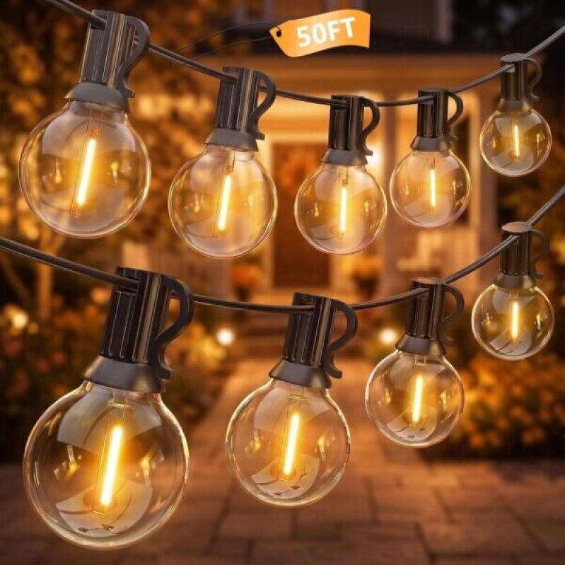 Kivonfa 50ft Outdoor String Lights with Edison Bulbs - Perfect for Patio, Garden, Backyard