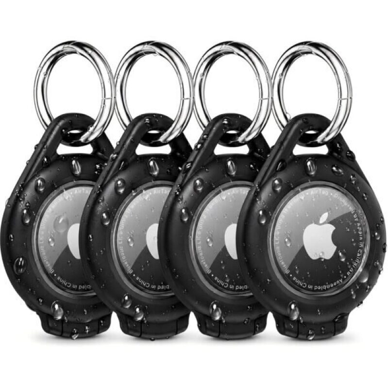 Premium Set of 4 Waterproof AirTag Keyring Cases - 56% Discount