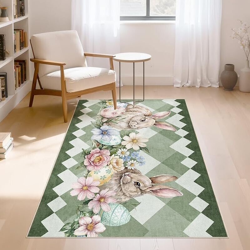 Washable Non-Slip Area Rug for Living Room - 3x5-ft