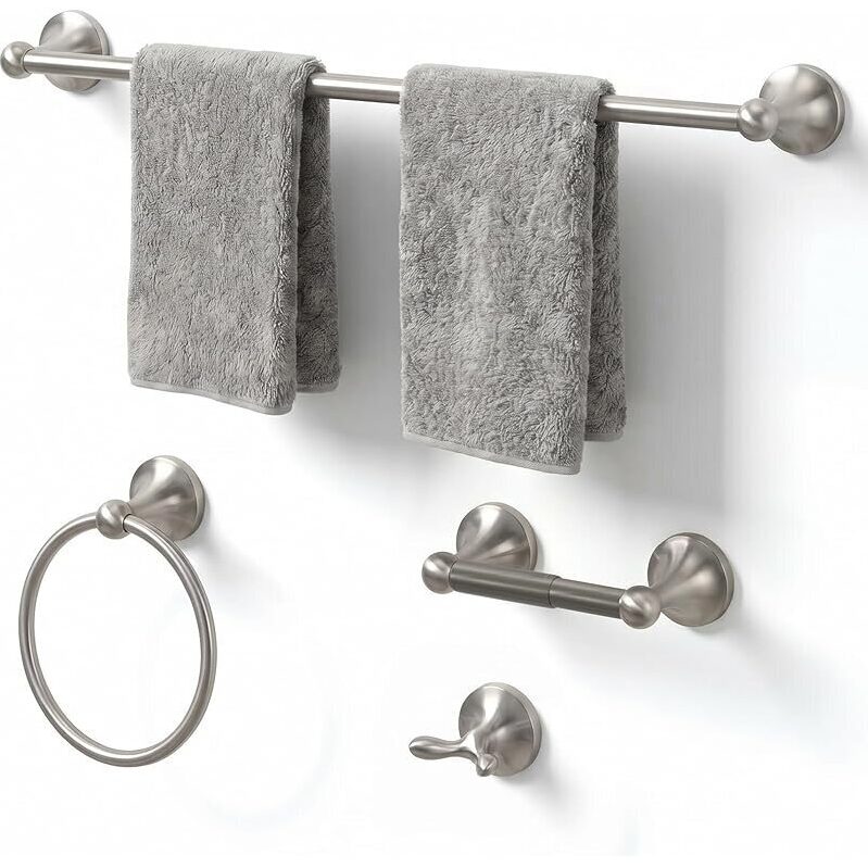 24-Inch Wall Mounted Bathroom Towel Rack Set - Space-Saving Decor