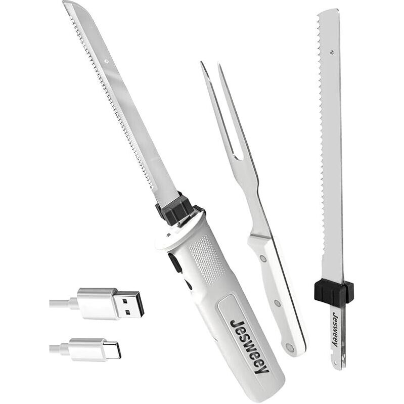 Jesweey Cordless Electric Carving Knife Set - Effortless Slicing