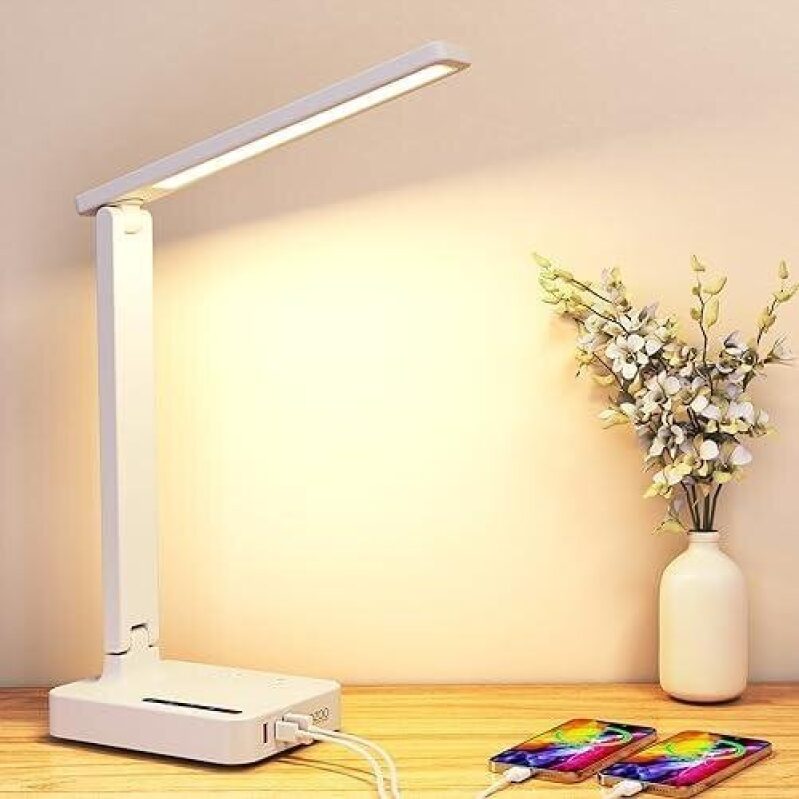 LED Desk Lamp with 3USB Ports & 2AC Outlets - 50% Discount