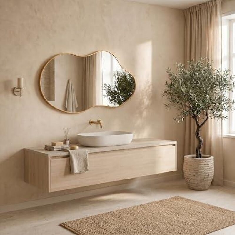 46% Off Irregular Wall Mirror - 24x40 Inches - Perfect for Modern Bathrooms