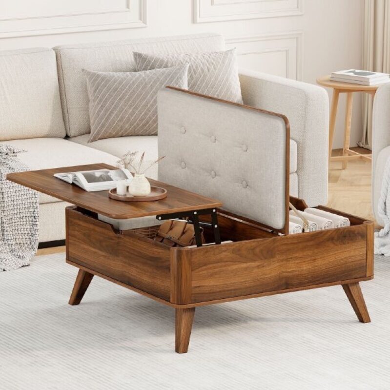 Flycity Large Square Lift-Top Coffee Table with Storage - $116