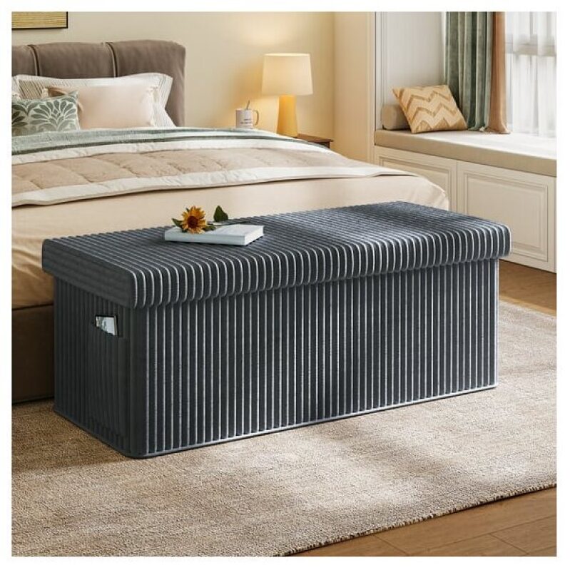 Pinmoco 43-in. Folding Storage Ottoman Bench with Side Pocket - Best Deal at Walmart