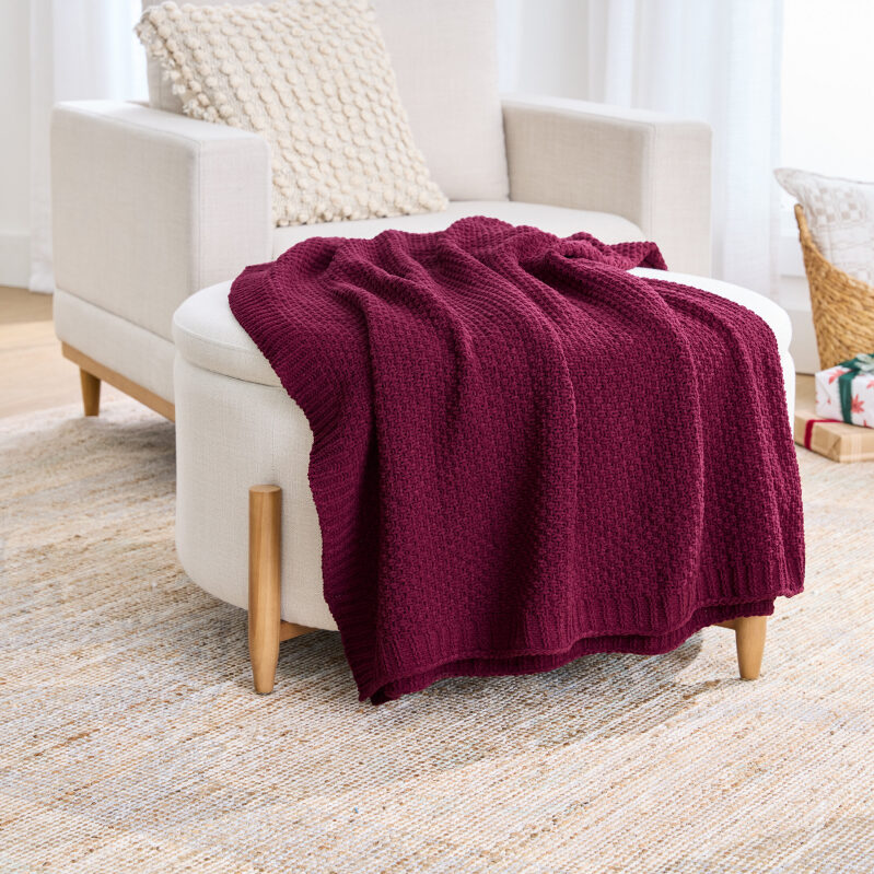 Chenille Knit Super Soft Throw Blanket - Perfect for Cozy Nights