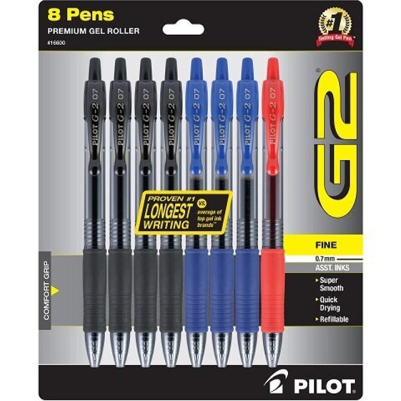 Pilot G2 Gel Roller Pens - 8 Pack Deal
