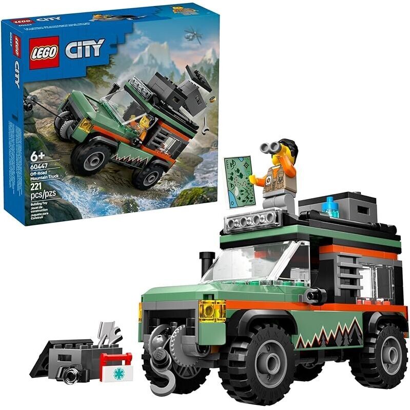 LEGO City Off-Road 4x4 Mountain Truck Toy Building Set - Adventure Awaits