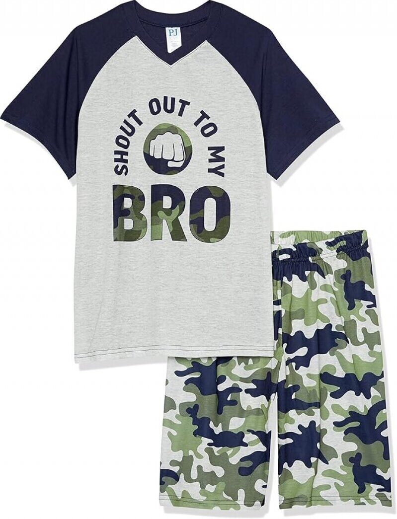 Affordable Boys' Short Sleeve Top and Shorts Pajama Set