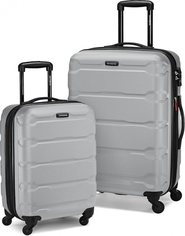 Samsonite Omni PC Hardside Expandable Luggage with Spinner Wheels, Silver, 2-Piece Set (20/24)