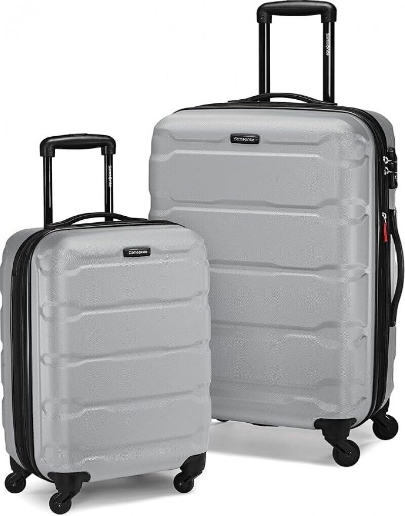 Samsonite Omni PC Hardside Expandable Luggage with Spinner Wheels, Silver, 2-Piece Set (20/24)