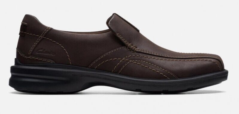 Clarks Mens Gessler Step Brown Leather Casual Loafer Shoes on Sale