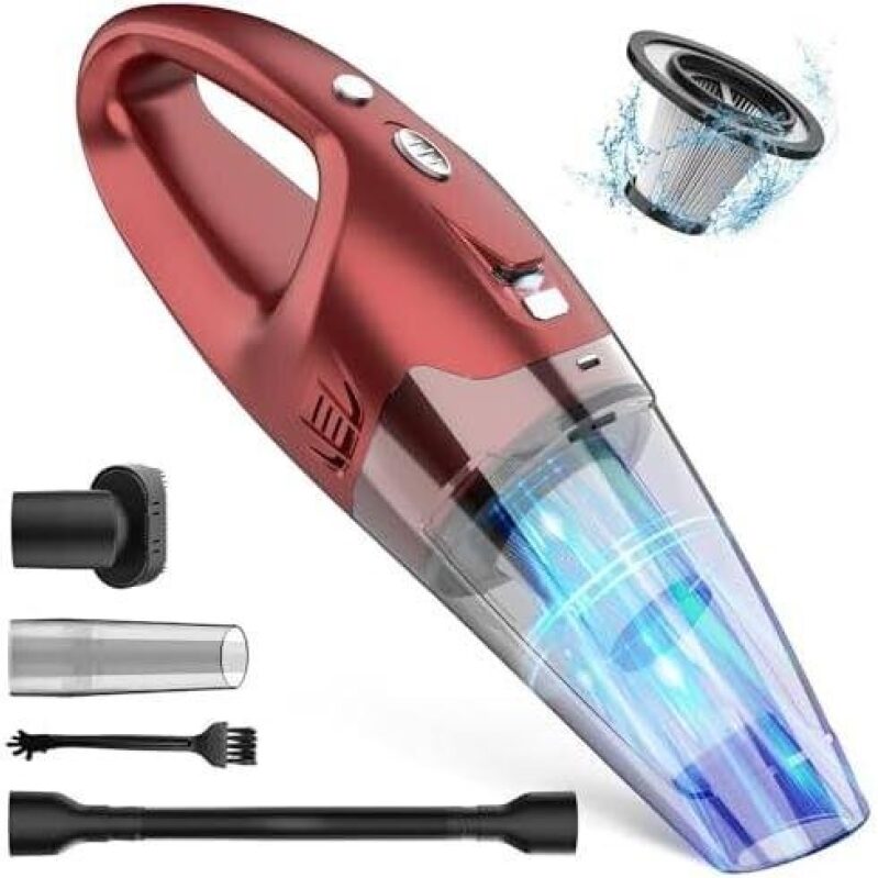 Portable Wireless Car Vacuum Cleaner - 6KPa Suction Power