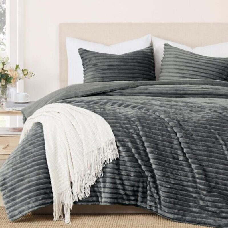 Luxury Wool Chenille Oversized Duvet Cover Set -64% Discount