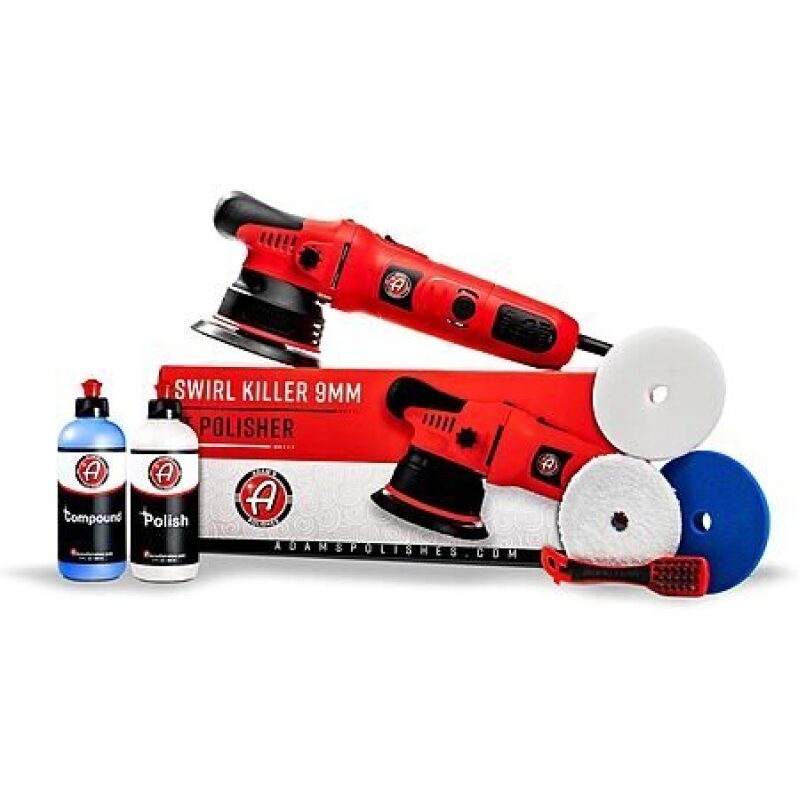 Adam's Swirl Killer 9mm LT Polisher Basic Kit w/ Polish, Compound & Pads - Premium Polishing Solution