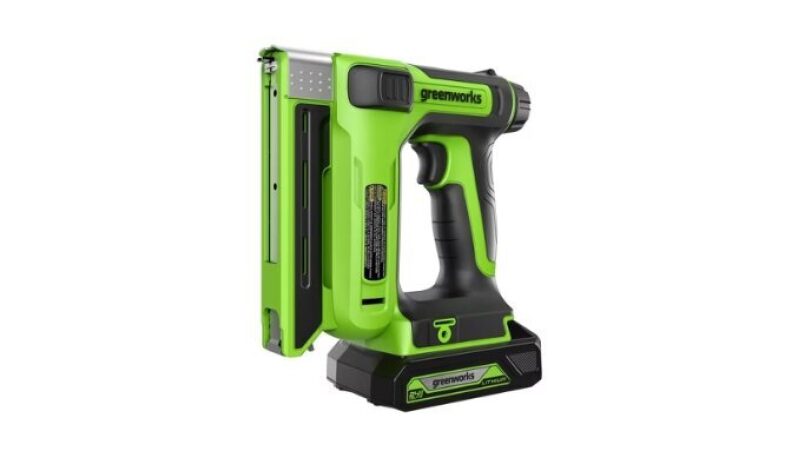 Greenworks POWERALL 24V Cordless 3/8in Crown T50 Stapler with 2Ah Battery and Charger