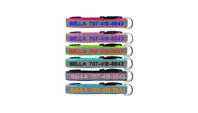 Custom Reflective Dog Collars - Personalized Pet Safety with Name and Phone Number