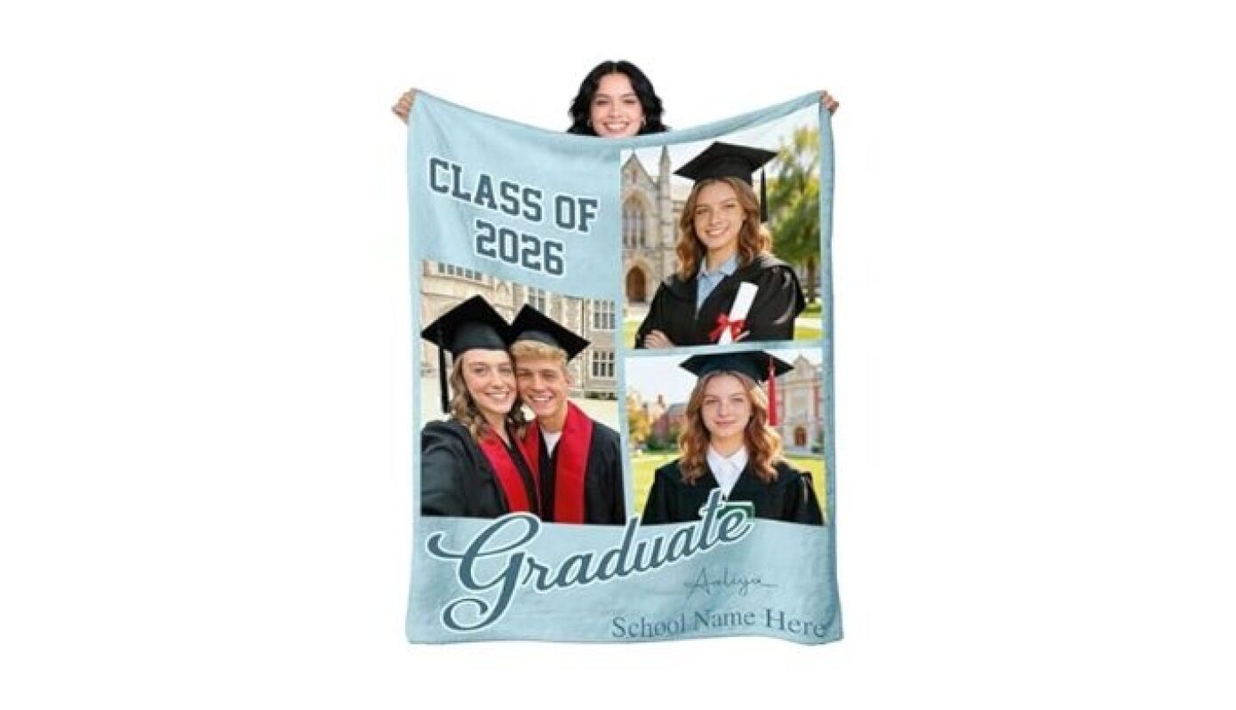 Custom Class of 2026 Graduation Blanket with Photo