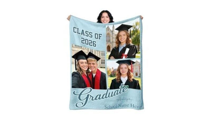 Custom Class of 2026 Graduation Blanket with Photo