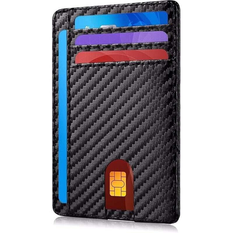 Slim Minimalist Front Pocket RFID Blocking Leather Wallet - Perfect Fit, Enhanced Security