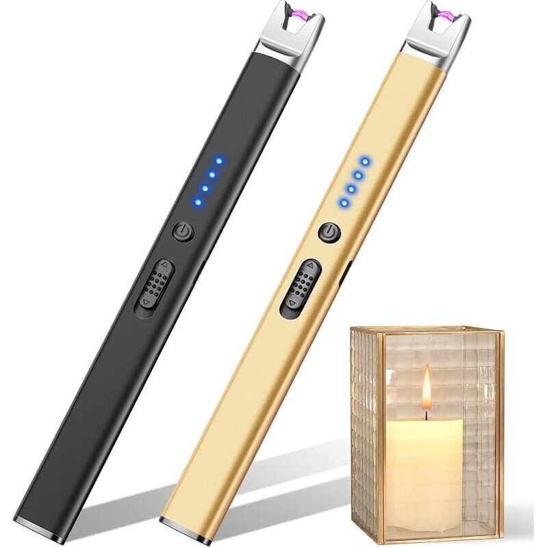 2pk LcFun USB Electric Plasma Arc Lighter w/Safety Lock - Safe and Efficient Candle Lighting